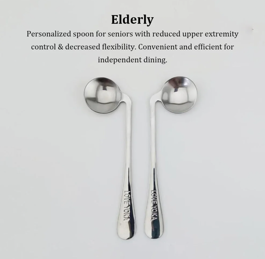 不鏽鋼助食匙羹（自助或餵食：右手＋左手）