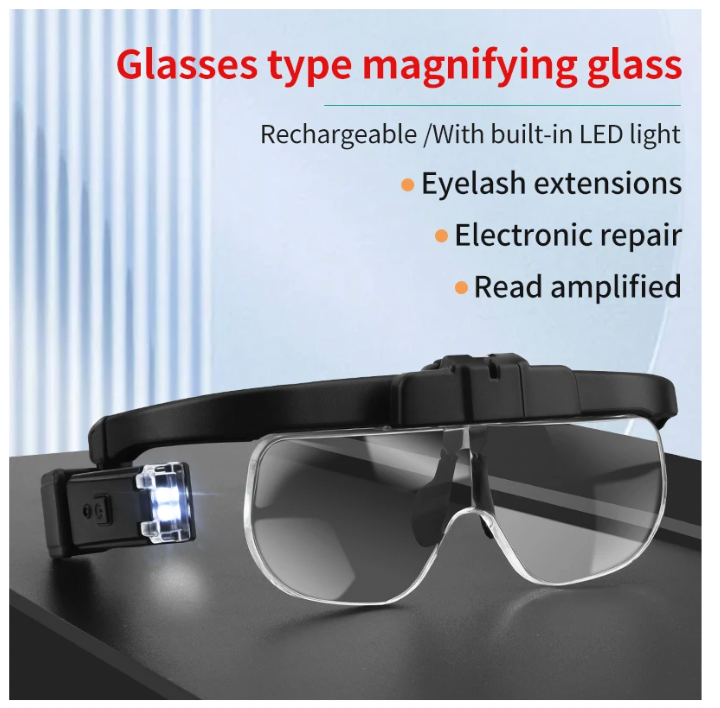 頭戴式有燈放大鏡（6 段放大倍數：1.5倍至4.5倍）