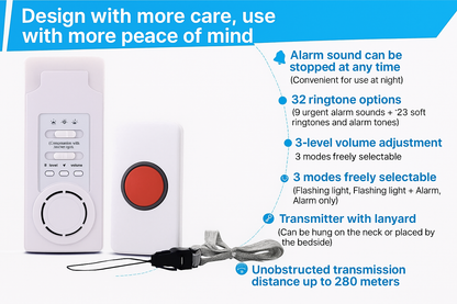 長距離無線一鍵閃燈呼叫器（1 拖 2）