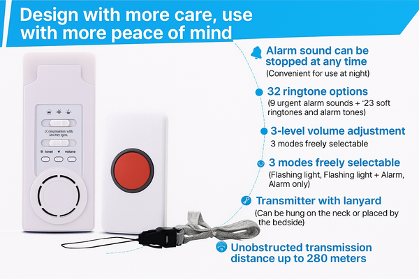 長距離無線一鍵閃燈呼叫器（1 拖 2）