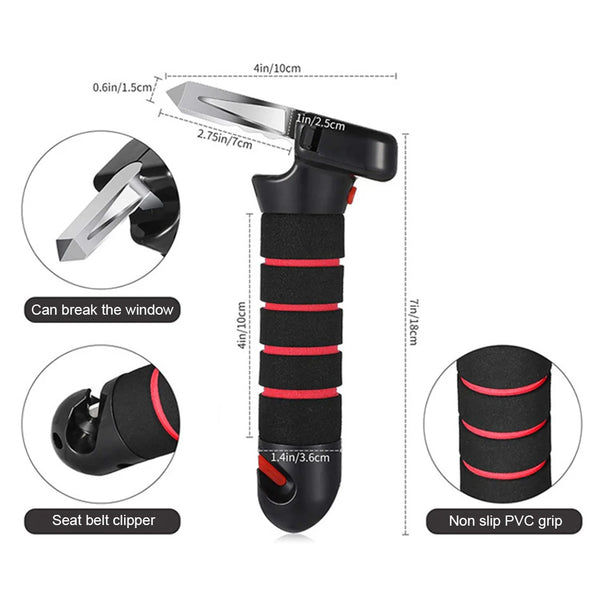 三合一上下車安全輔助神器 (扶手＋破窗錘＋安全帶割刀)
