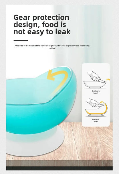 防滑助食碗(吸盤及護擋設計)