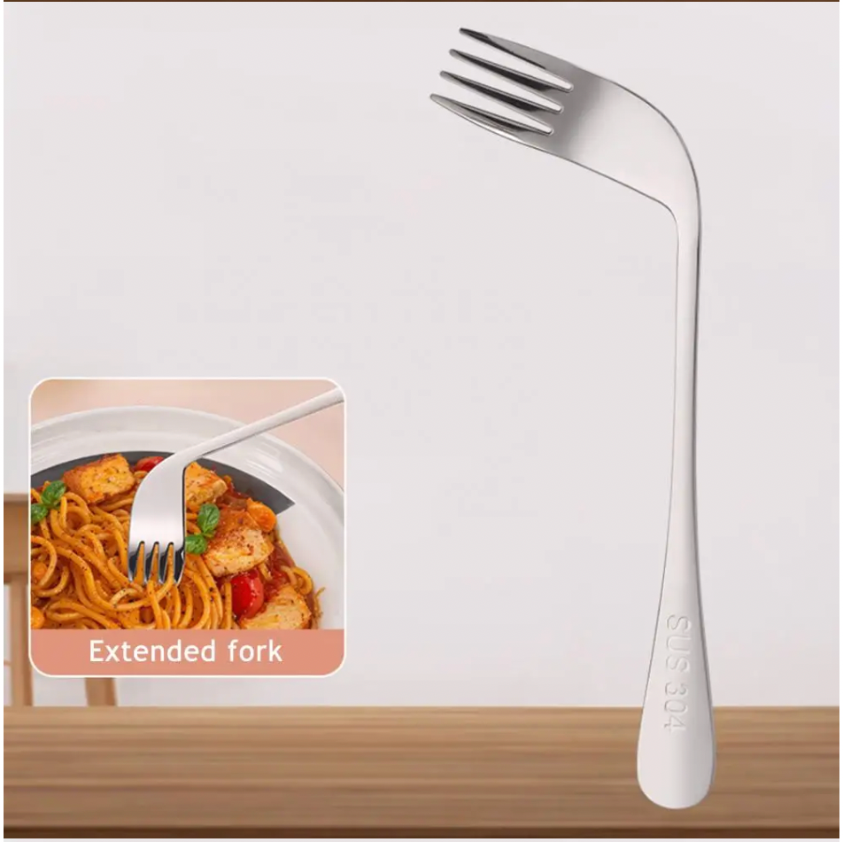 不鏽鋼助食叉子（自助或餵食：右手＋左手）